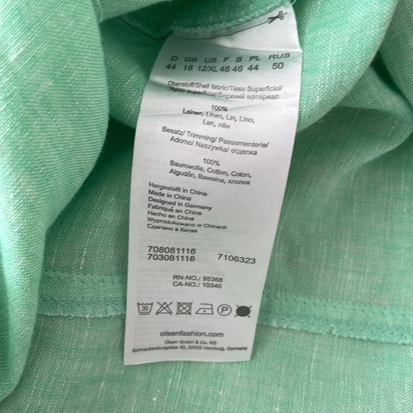 Women’s linen short sleeve top shirt brand new Olsen size XL - Picture 7 of 7